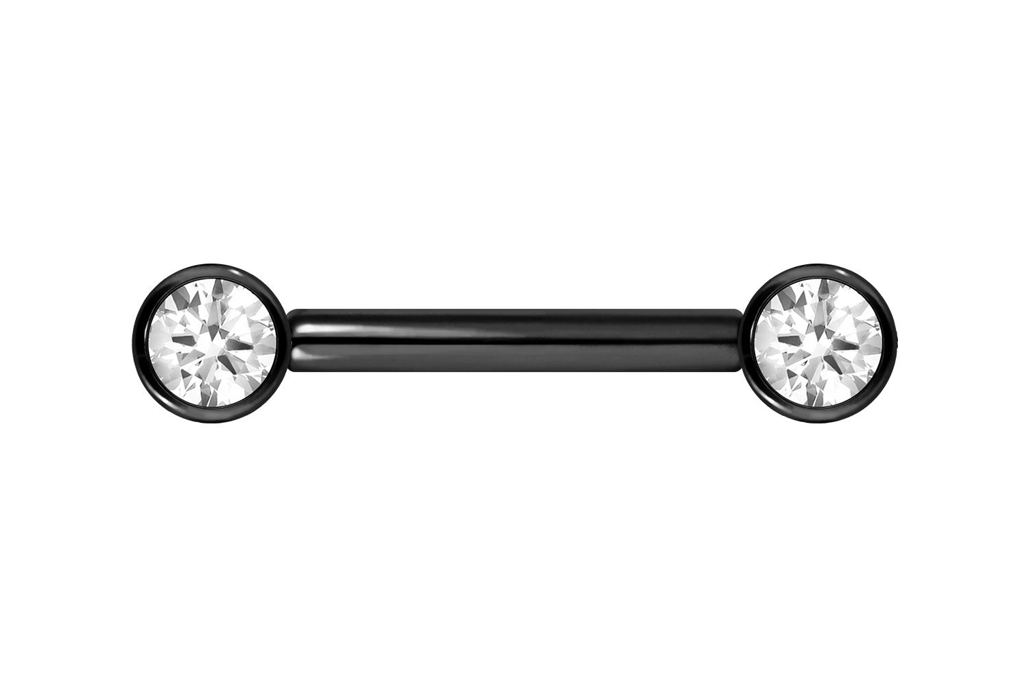 Titan Barbell Piercing mit Push Fit KRISTALL